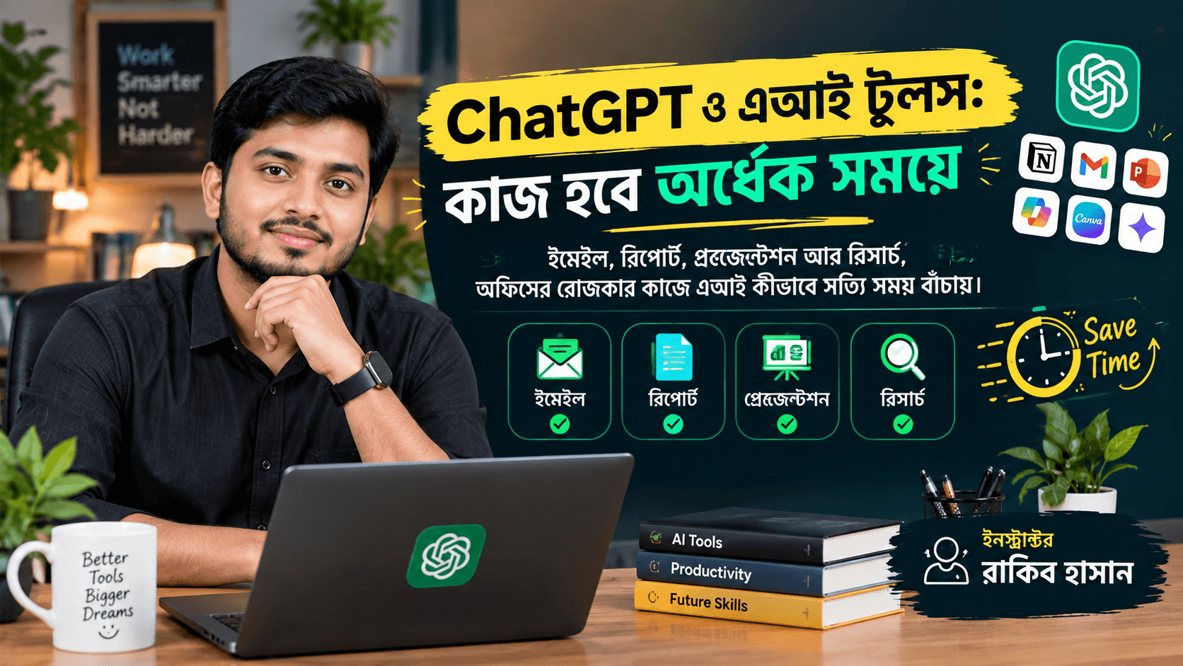 ChatGPT ও এআই টুলস: কাজ হবে অর্ধেক সময়ে